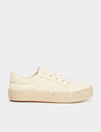 Tennis basses en toile sable femme