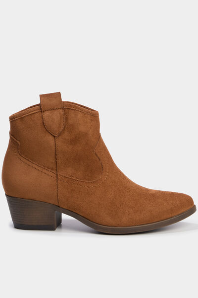 Boots esprit western &agrave; talons marron femme