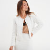Veste col rond boutonnée Mosquitos blanc femme