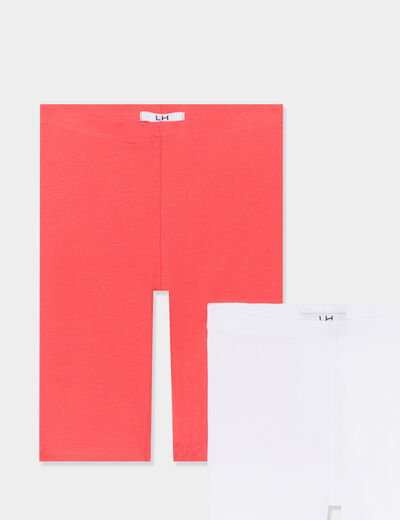 Lot 2 shorts courts rose fushia fille