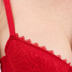 Soutien-gorge corbeille paddé dentelle rouge femme