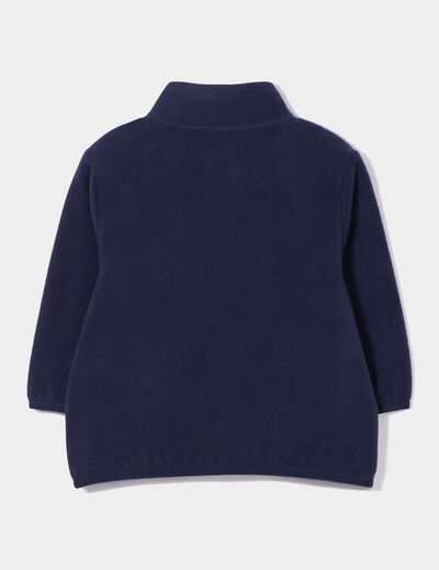 GIlet polaire zippé broderie fantaisie bleu marine bébé garçon