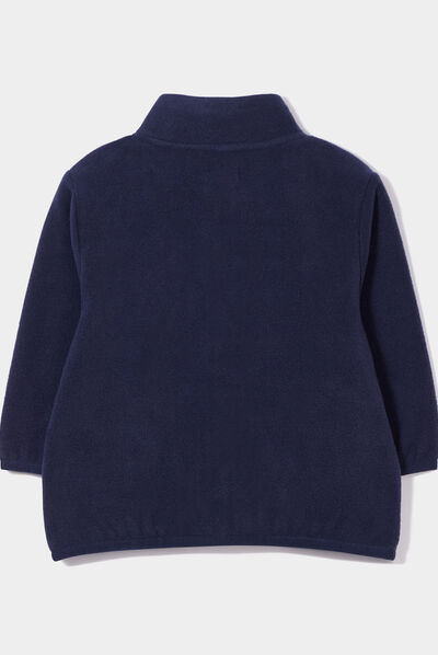 GIlet polaire zippé broderie fantaisie bleu marine bébé garçon