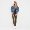 Pantalon cargo skinny 7/8ème Liberto marron foncé femme