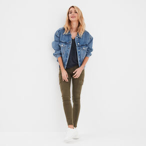 pantalon cargo skinny 78eme liberto marron fonce femme Pantalon cargo skinny 7/8ème Liberto marron foncé femme
