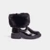 Bottines vernies fausse fourrure noir fille