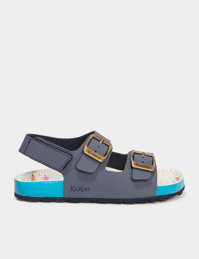 Sandales avec boucles Kickers bleu marine garçon