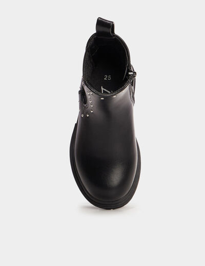 Boots chelsea avec clous noir fille