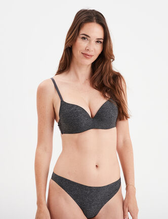 Soutien-gorge push-up microfibre gris foncé femme