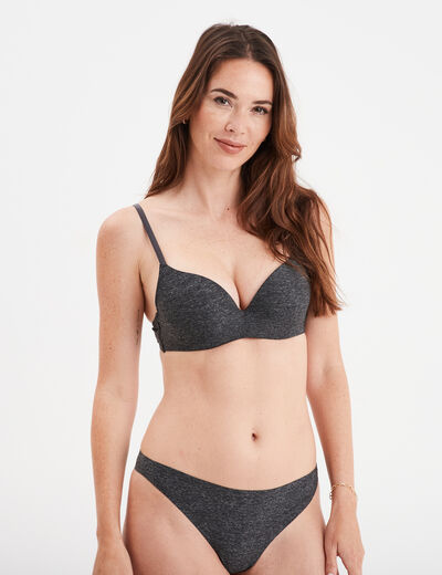 Soutien-gorge push-up microfibre gris foncé femme