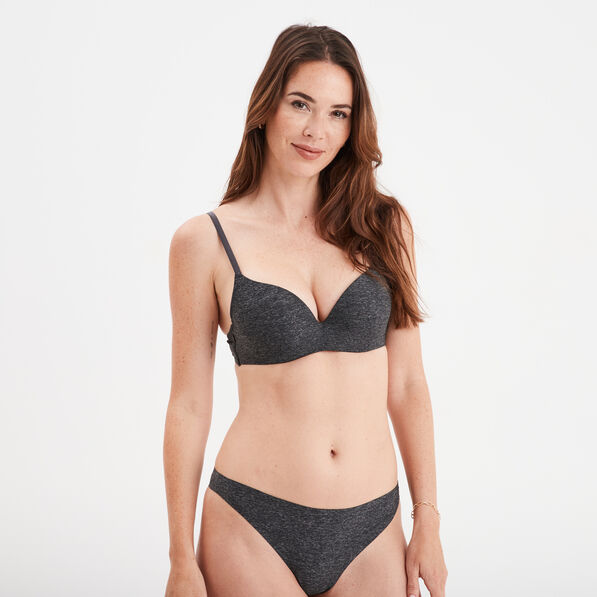 soutien gorge push up microfibre gris fonce femme Soutien-gorge push-up microfibre gris foncé femme