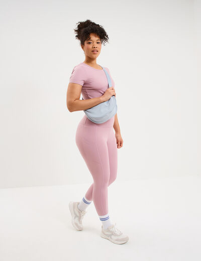 Legging de sport taille haute mauve femme
