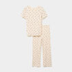 Ensemble pyjama t-shirt pantalon coton ecru femme