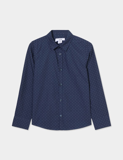 Chemise col français coton majoritaire bleu marine garçon