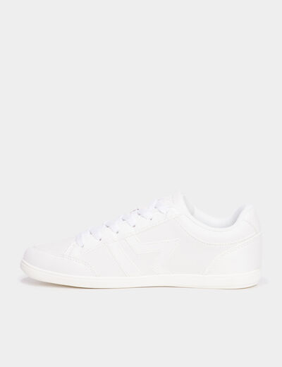 Tennis basses &agrave; lacets blanc femme
