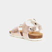 Sandales m&eacute;tallis&eacute;es avec boucles couleur argent fille