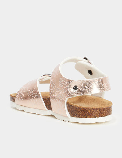 Sandales métallisées avec boucles couleur argent fille