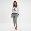 Ensemble pyjama 2 pi&egrave;ces gris clair femme