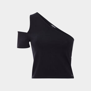 t shirt cropped asymetrique noir femme T-shirt cropped asymétrique noir femme