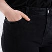 Jeans droit taille haute denim noir femme grande taille