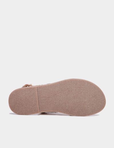 Sandales perforations en cuir Creeks jaune or fille