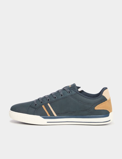 Tennis basses à lacets bleu homme