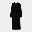 Robe effet velours noeud c&ocirc;t&eacute; noir femme
