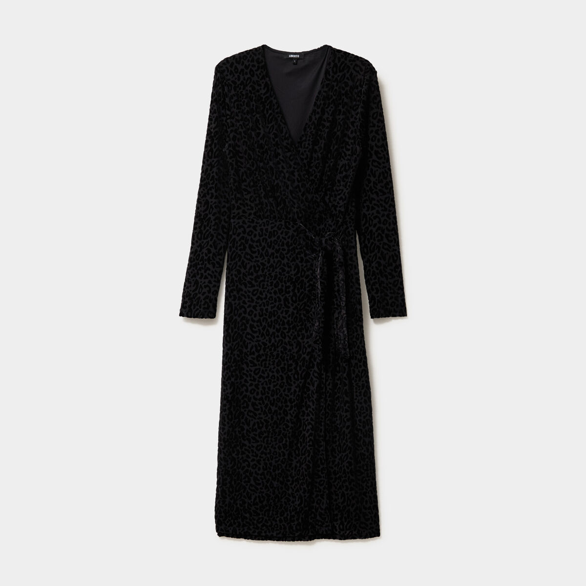 Robe effet velours noeud c&ocirc;t&eacute; noir femme