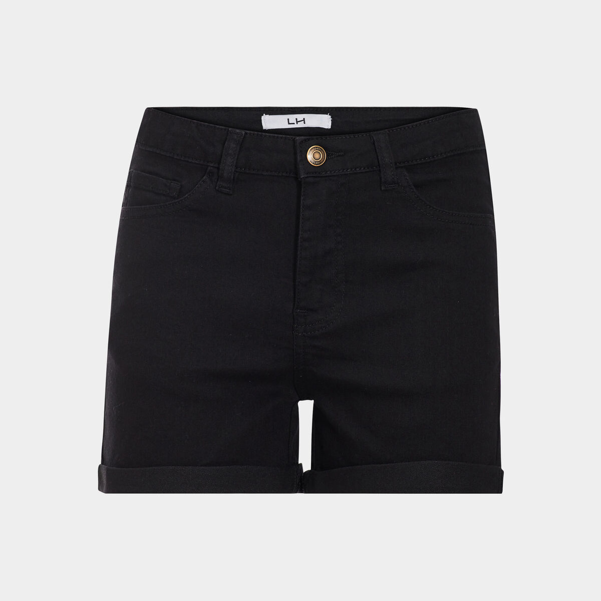 Short skinny 5 poches en jean noir femme