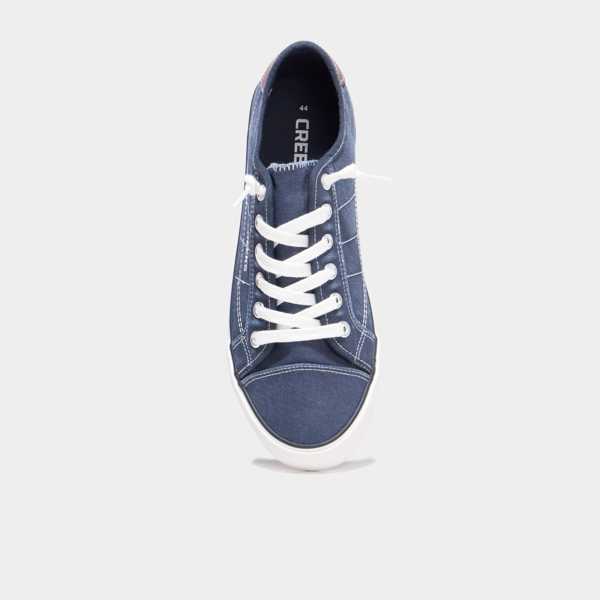 Tennis basses en toile &agrave; lacets bleu marine homme