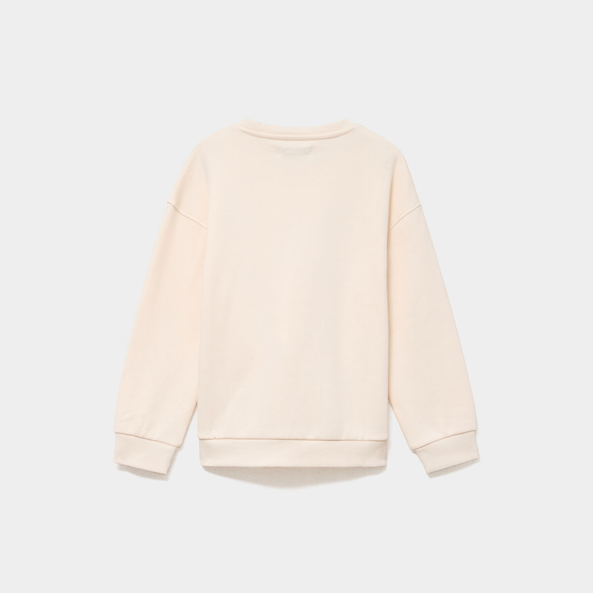 Sweat oversize &agrave; sequins col rond ivoire fille