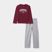 Ensemble pyjama pantalon et t-shirt bordeaux gar&ccedil;on