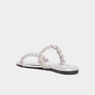 Mules brides tress&eacute;es strass Mosquitos gris argent femme