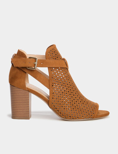 Sandales &agrave; talons marron femme
