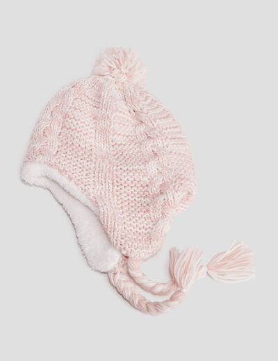 Bonnet péruvien rose fille