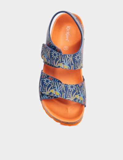 Sandales à scratchs Kickers bleu marine garçon