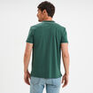 Polo manches courtes bords contrastés vert canard homme