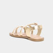 Sandales avec brides d'attache cheville jaune or fille