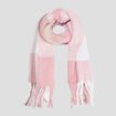 Écharpe à franges rose clair femme
