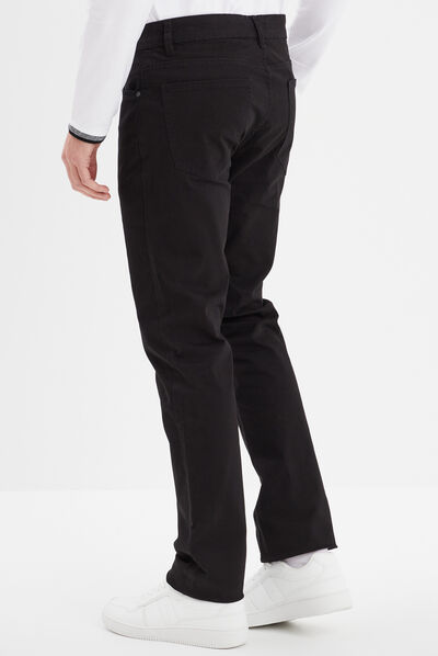 Pantalon droit en coton noir homme