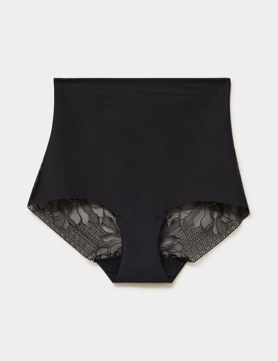 Culotte mi haute gainante sans couture noir femme