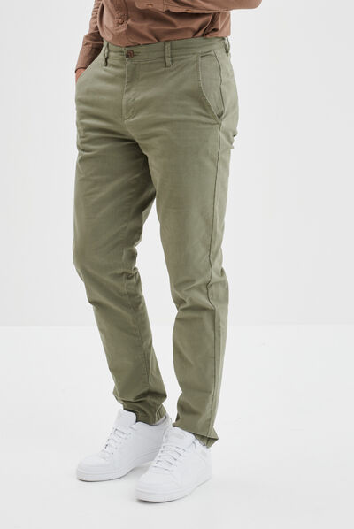 Pantalon chino vert kaki homme