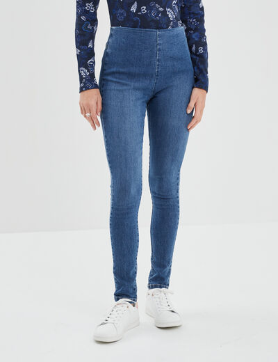 Jegging slim taille haute denim double stone femme