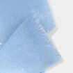 Foulard bords &agrave; franges fines bleu ciel femme