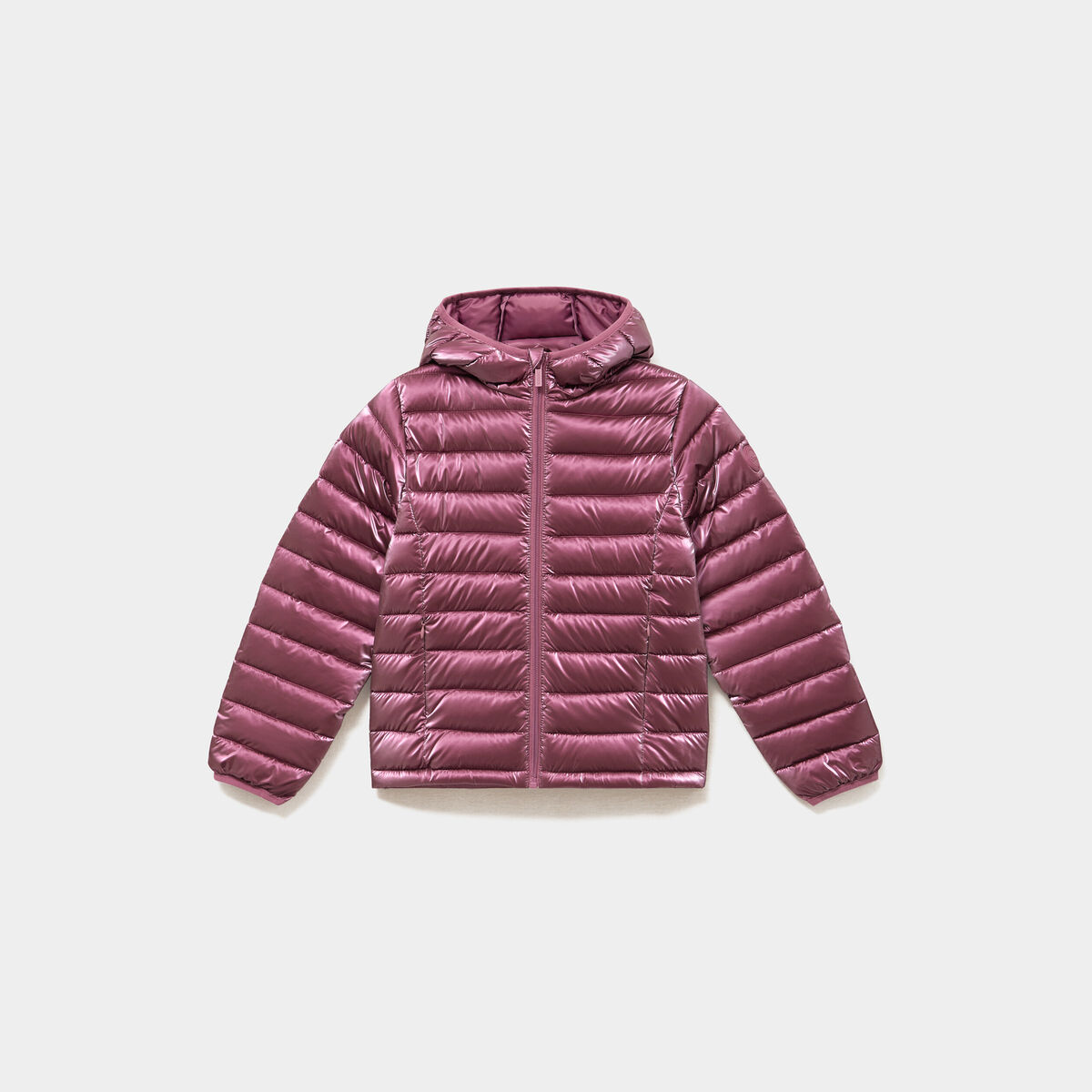 Doudoune l&eacute;g&egrave;re &agrave; capuche imperm&eacute;able bordeaux fille