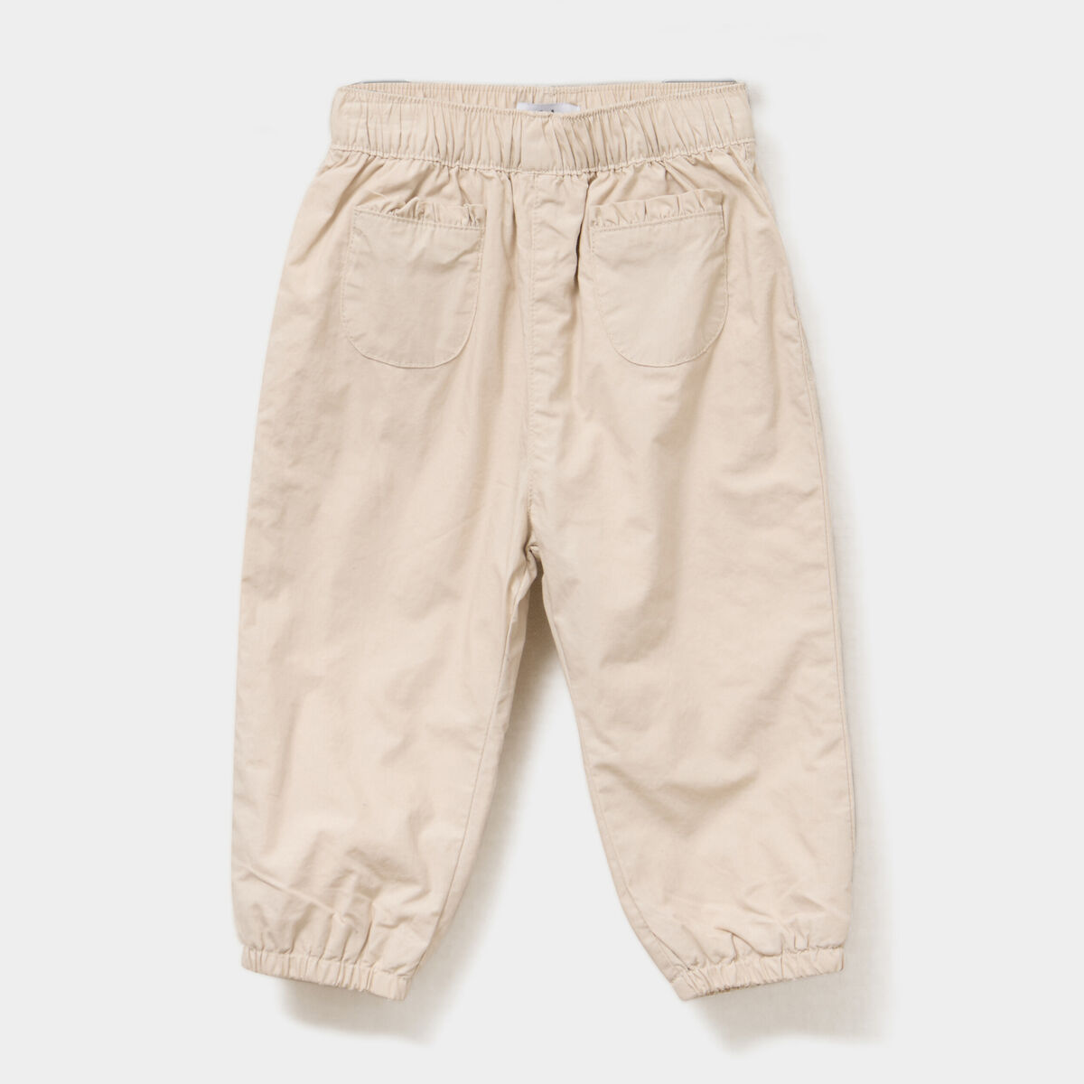 Pantalon ballon poches plaqu&eacute;es beige b&eacute;b&eacute; fille