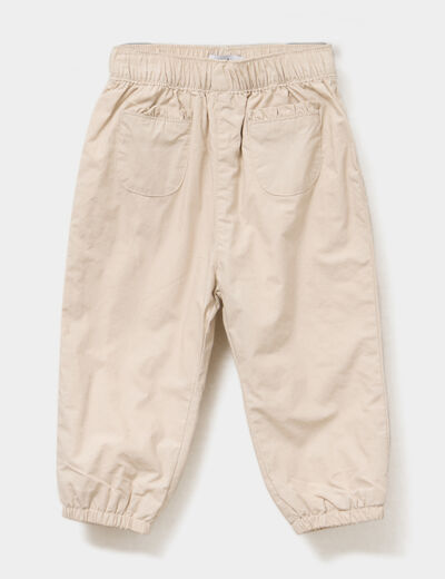 Pantalon ballon poches plaquées beige bébé fille
