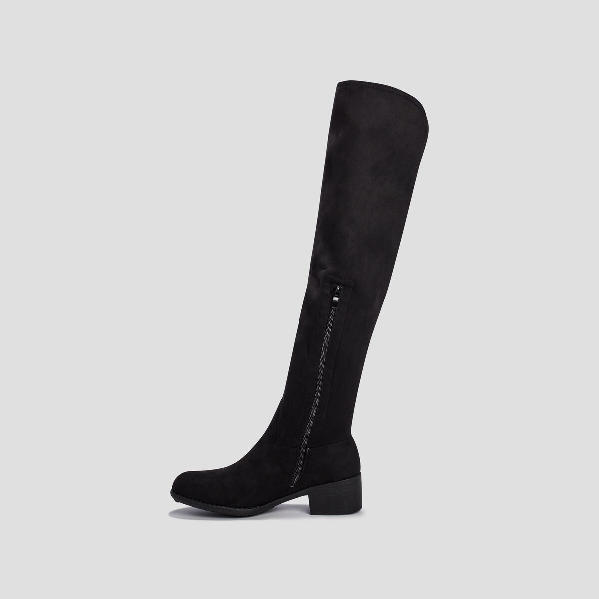 Bottes cuissardes zippées noir femme