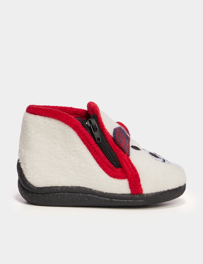 Bottillons zippés effet laineux sable bébé garçon