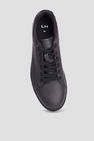 Tennis basses &agrave; lacets noir homme
